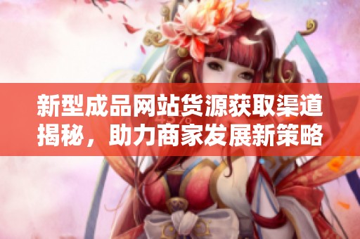 新型成品网站货源获取渠道揭秘，助力商家发展新策略