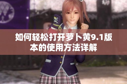 如何轻松打开萝卜黄9.1版本的使用方法详解