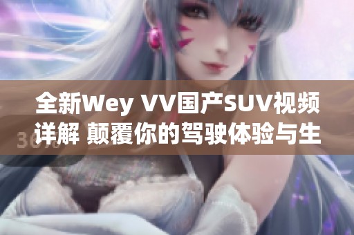 全新Wey VV国产SUV视频详解 颠覆你的驾驶体验与生活方式