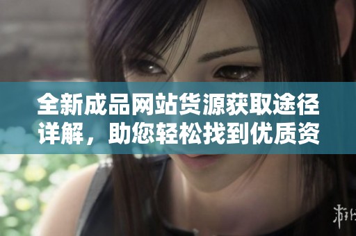 全新成品网站货源获取途径详解，助您轻松找到优质资源