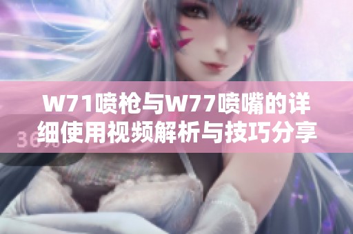 W71喷枪与W77喷嘴的详细使用视频解析与技巧分享