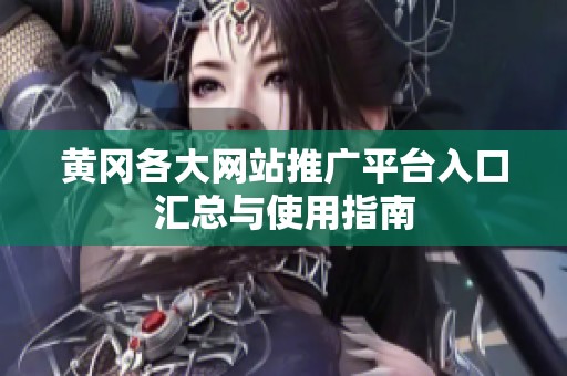 黄冈各大网站推广平台入口汇总与使用指南