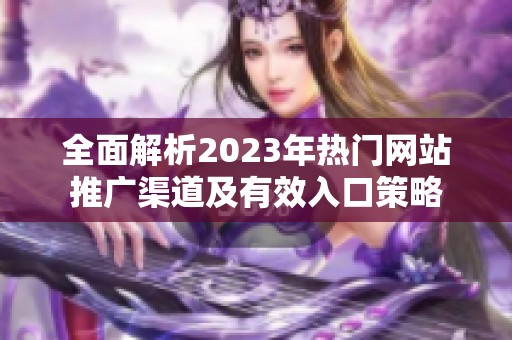 全面解析2023年热门网站推广渠道及有效入口策略