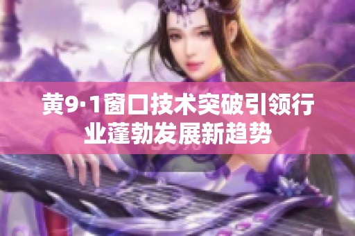 黄9·1窗口技术突破引领行业蓬勃发展新趋势