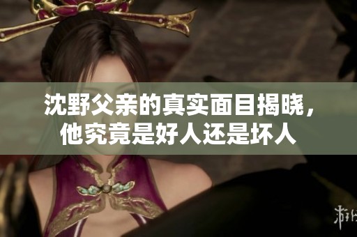 沈野父亲的真实面目揭晓，他究竟是好人还是坏人