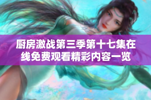 厨房激战第三季第十七集在线免费观看精彩内容一览