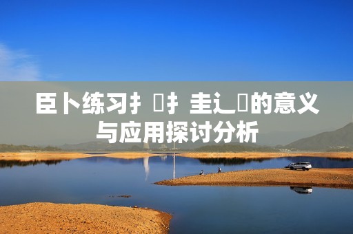臣卜练习扌喿扌圭辶畐的意义与应用探讨分析