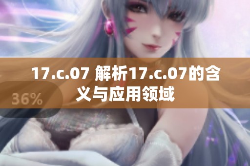 17.c.07 解析17.c.07的含义与应用领域
