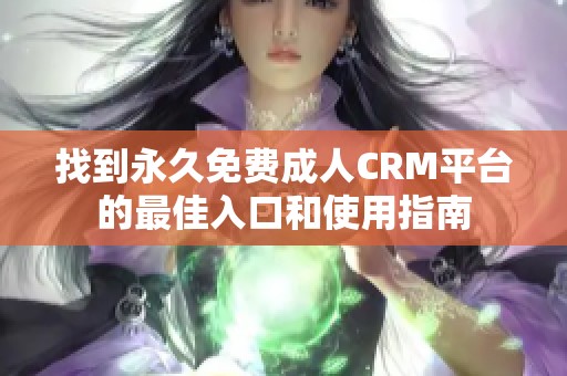 找到永久免费成人CRM平台的最佳入口和使用指南