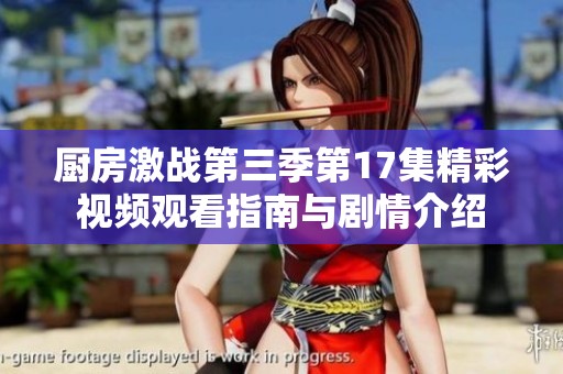 厨房激战第三季第17集精彩视频观看指南与剧情介绍