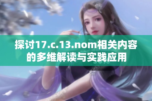 探讨17.c.13.nom相关内容的多维解读与实践应用