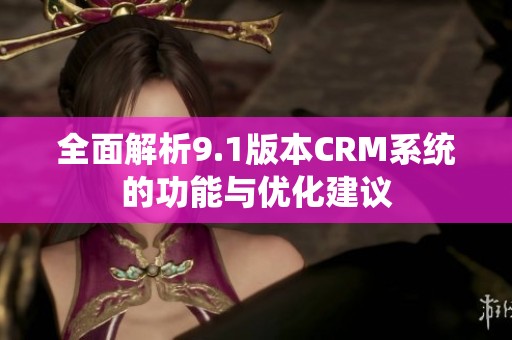 全面解析9.1版本CRM系统的功能与优化建议
