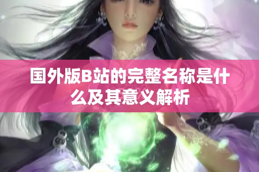 国外版B站的完整名称是什么及其意义解析