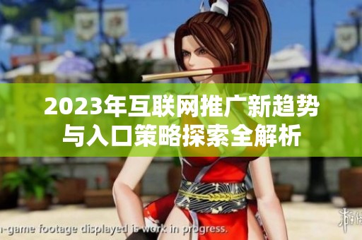 2023年互联网推广新趋势与入口策略探索全解析