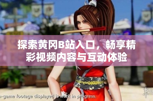 探索黄冈B站入口，畅享精彩视频内容与互动体验