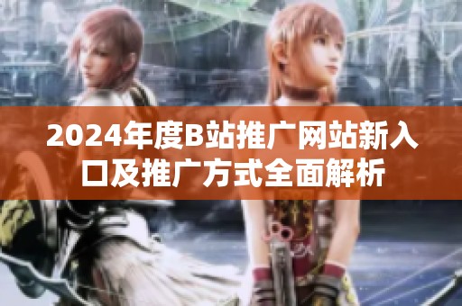 2024年度B站推广网站新入口及推广方式全面解析