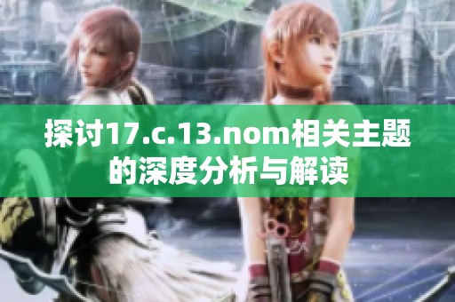 探讨17.c.13.nom相关主题的深度分析与解读