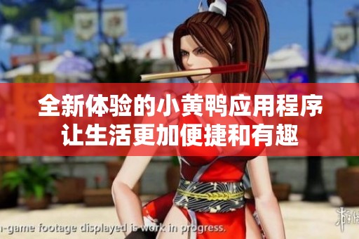 全新体验的小黄鸭应用程序让生活更加便捷和有趣